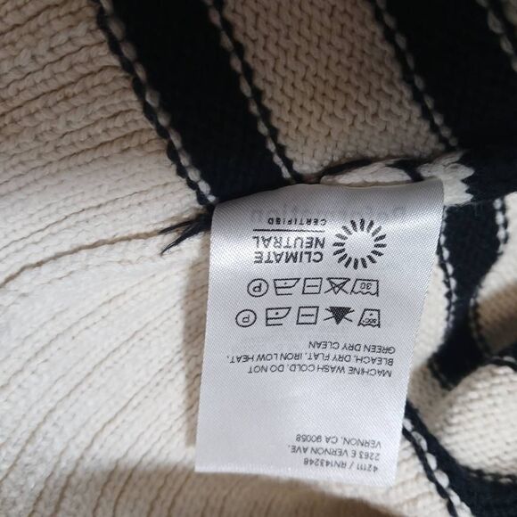 Reformation womens small organic cotton sweater cream black boxy spring summer - Picture 9 of 9